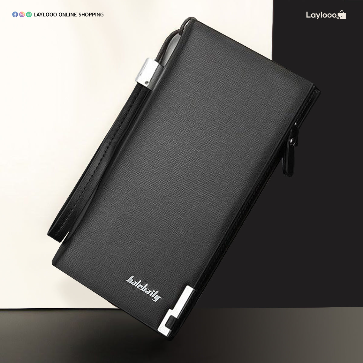 Bailbaily Leather Mobile and Business Wallet Black