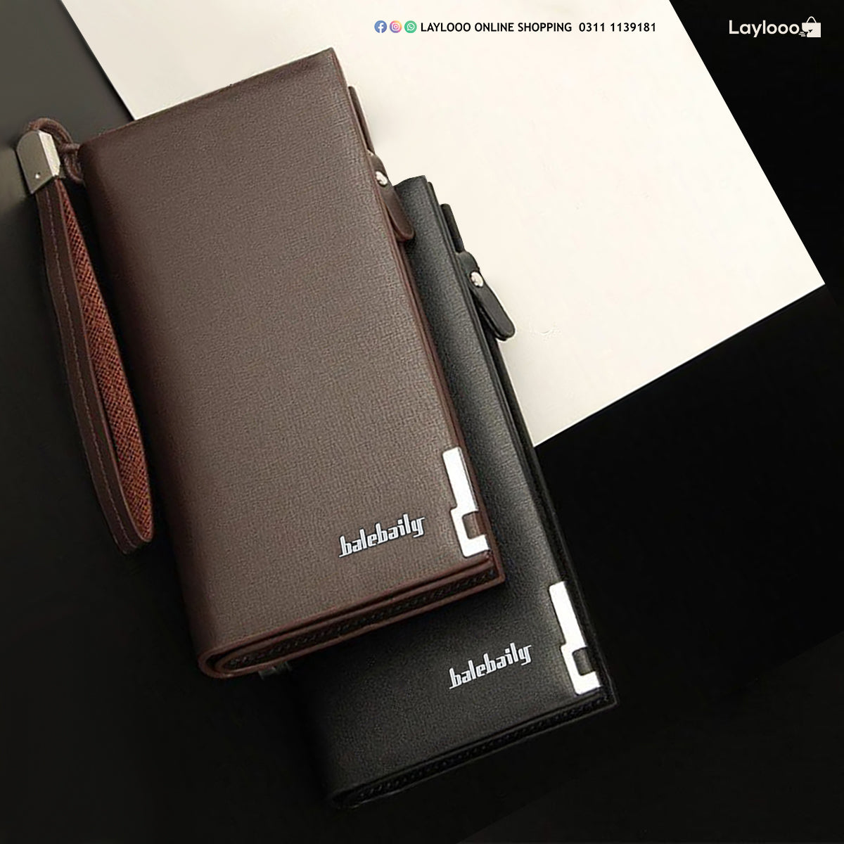 Bailbaily Leather Mobile and Business Wallet Black